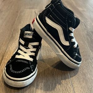 Black high top vans. Toddler size 5 Sk-8 high skate shoe.